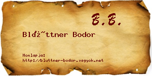 Blüttner Bodor névjegykártya
